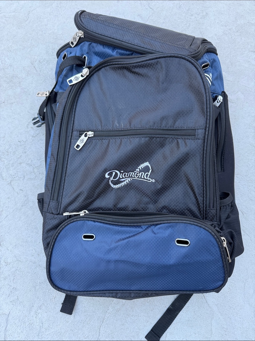 Diamond Supply Co. Black and Navy Men's Backpack with Multiple Compartments